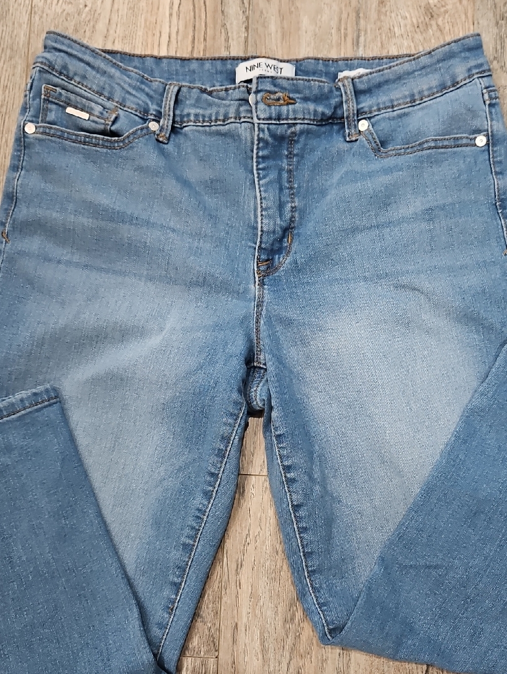 Nine West Womens Crop Light Blue Jeans